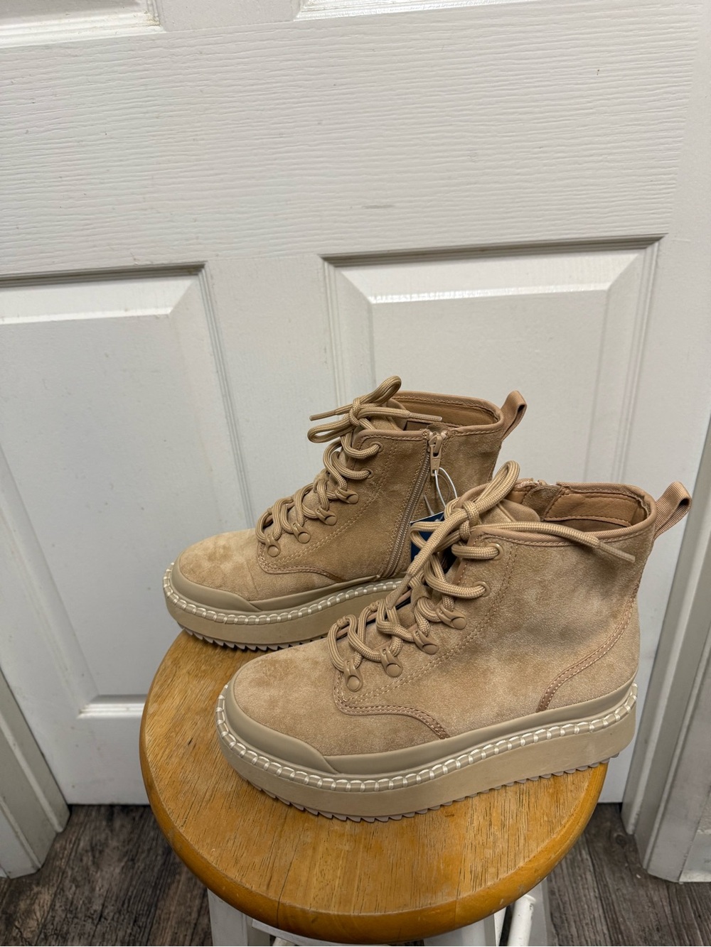 Universal Thread  Tan Lace-Up Suede Boots